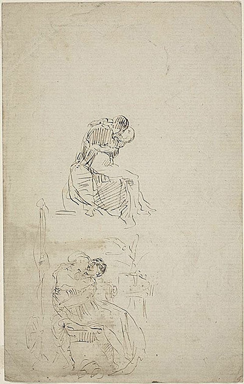 Dva sedící objímající se páry od Jean Baptiste Carpeaux