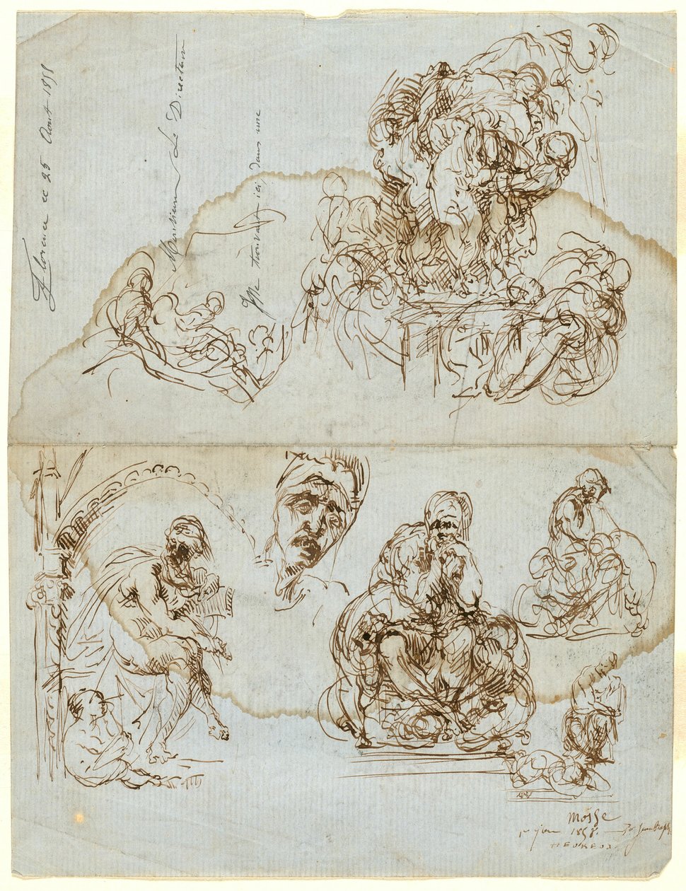 Nedokončený dopis se studiemi pro skupinu Ugolino od Jean Baptiste Carpeaux