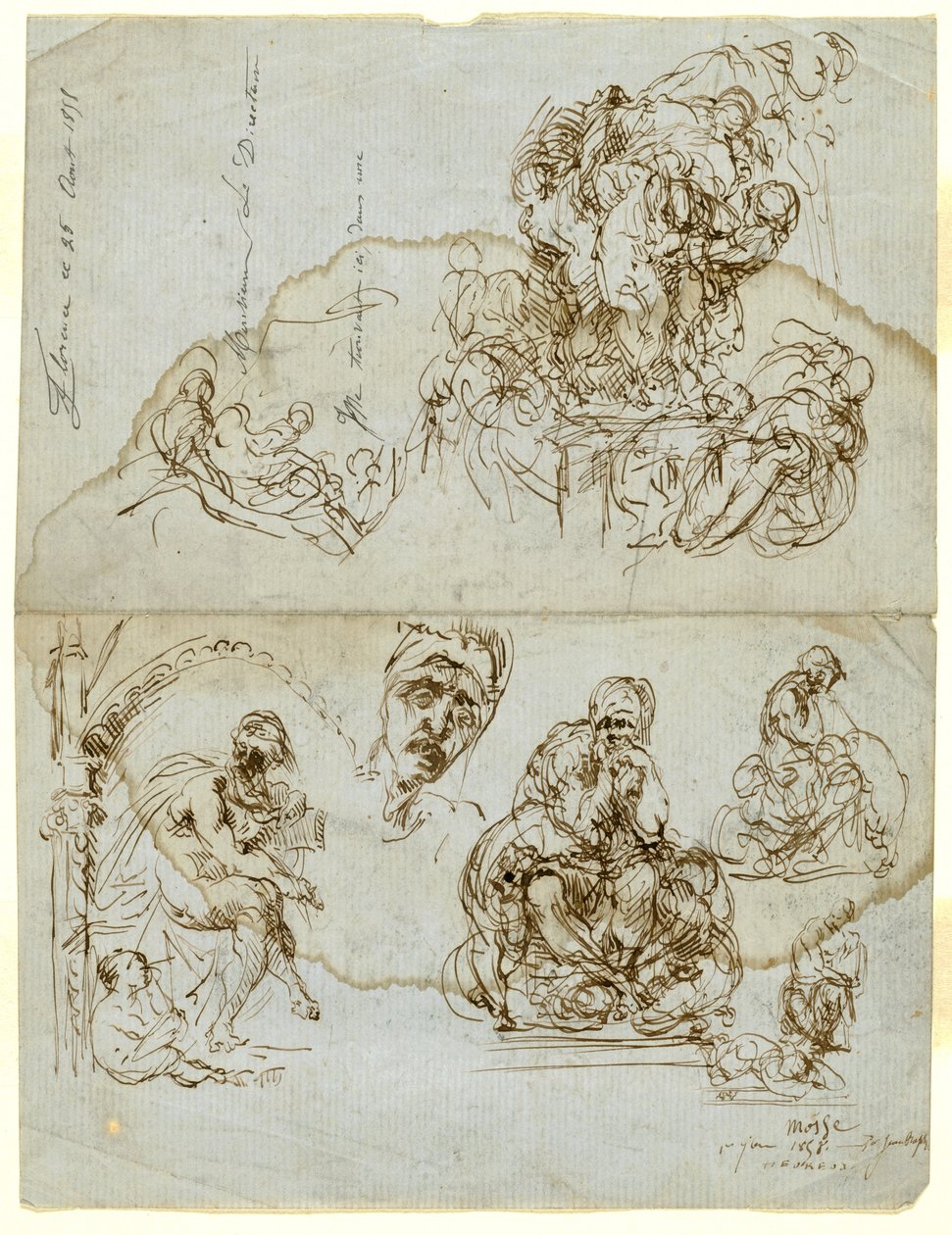 Nedokončený dopis se studiemi pro skupinu Ugolino od Jean Baptiste Carpeaux