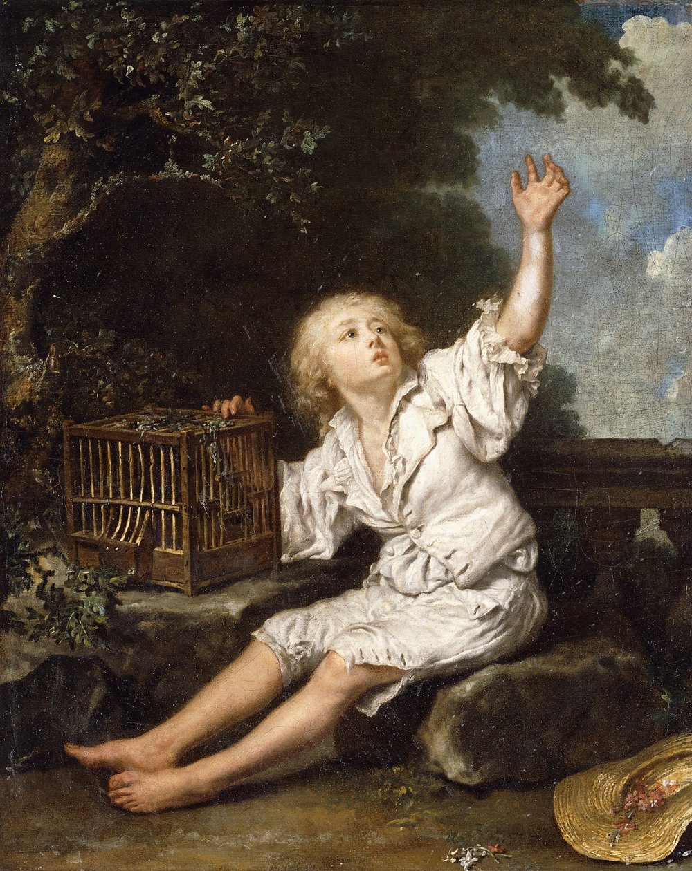 Chlapec s prázdnou klecí, od Jean Baptiste Charpentier