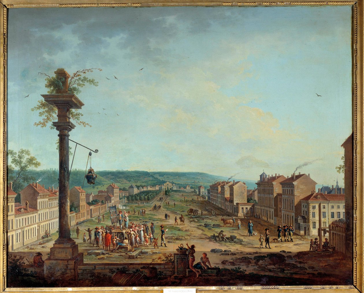 Greveovo místo v Nancy. Obraz Jean Baptiste Claudot (1733-1805) od Jean Baptiste Claudot