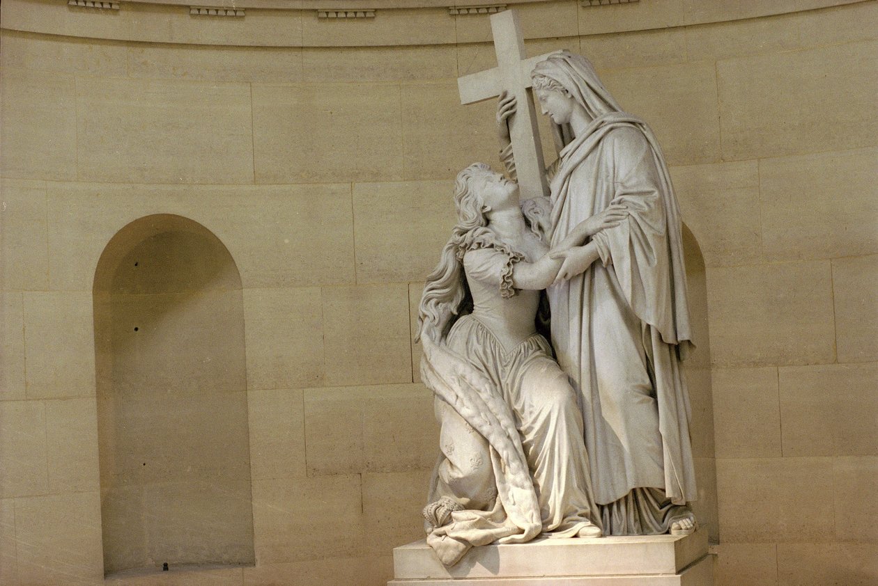 Marie Antoinetta (1755-93) v držení náboženství, 1825 (mramor) (viz také 252689) od Jean Baptiste Cortot