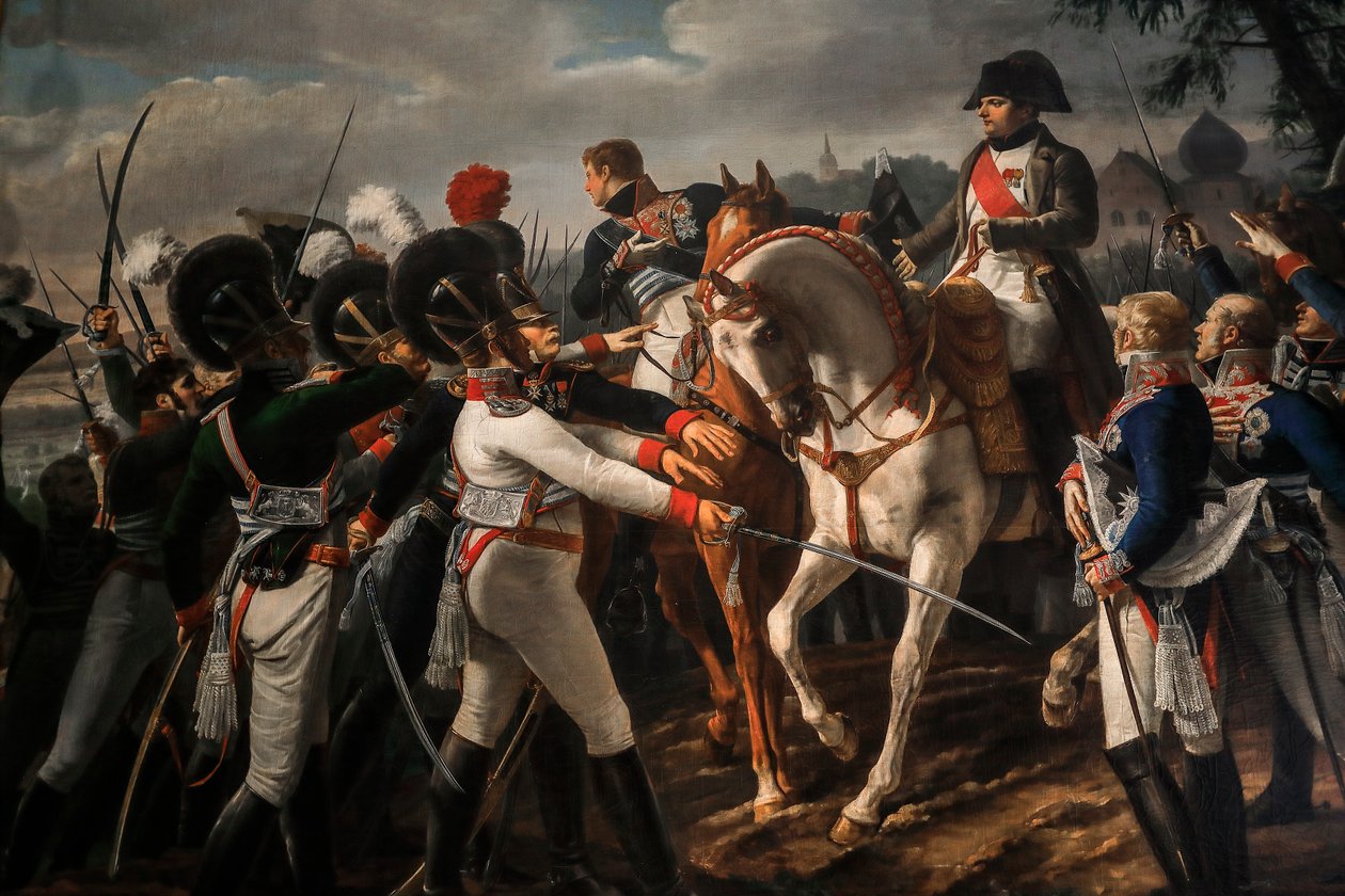 Bonaparte Haranguing bavorské a württemberské armády v Abensbergu od Jean Baptiste Debret