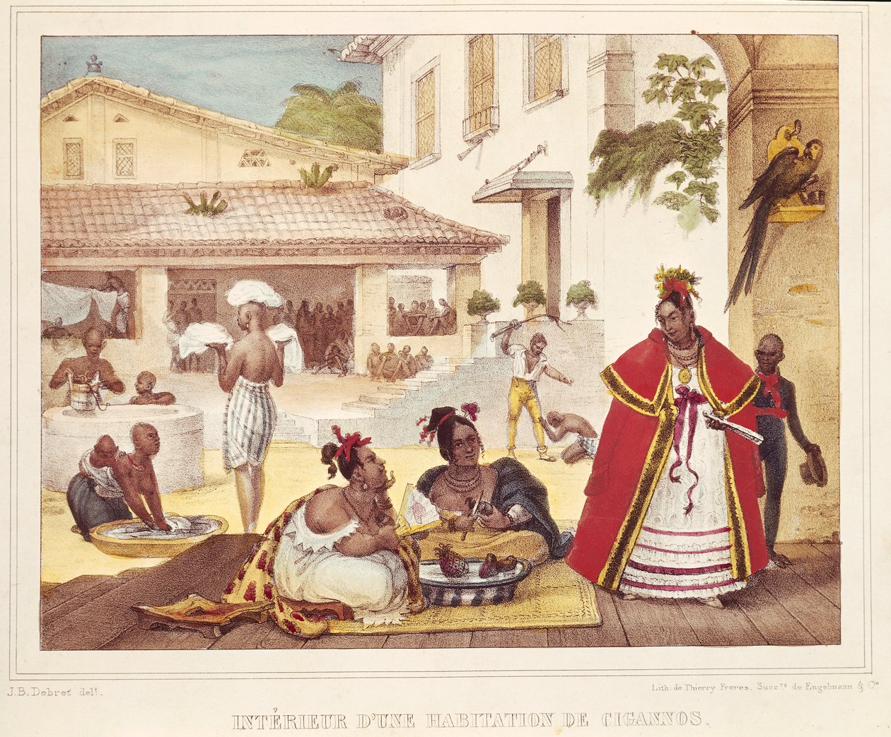 Interiér cikánského domu, Brazílie od Jean Baptiste Debret