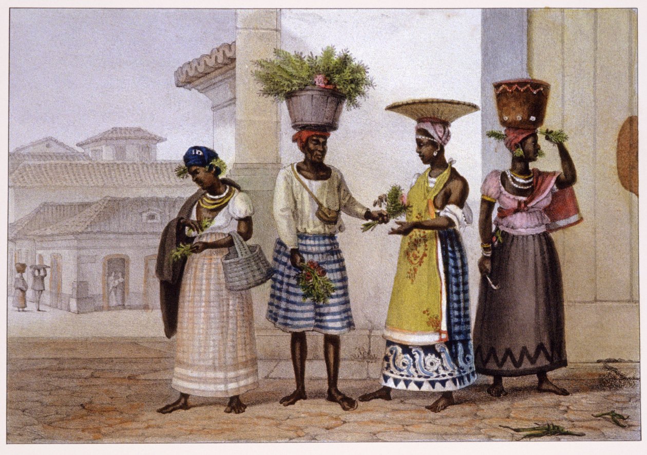Prodejci trávy. 1839 (litografie) od Jean Baptiste Debret