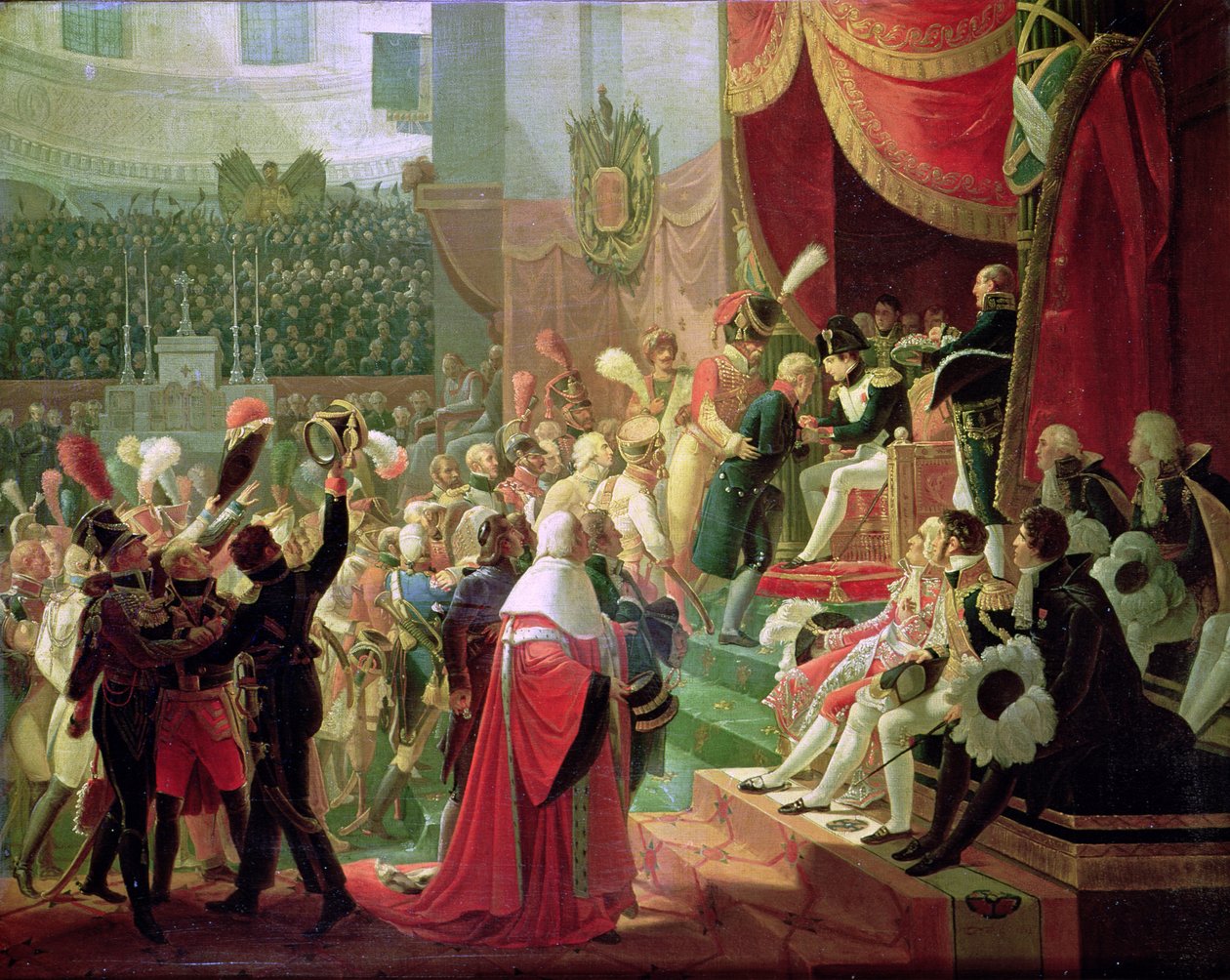 První rozdávání křížů Čestné legie v kostele Invalidovny, 14. července 1804, 1812 od Jean Baptiste Debret