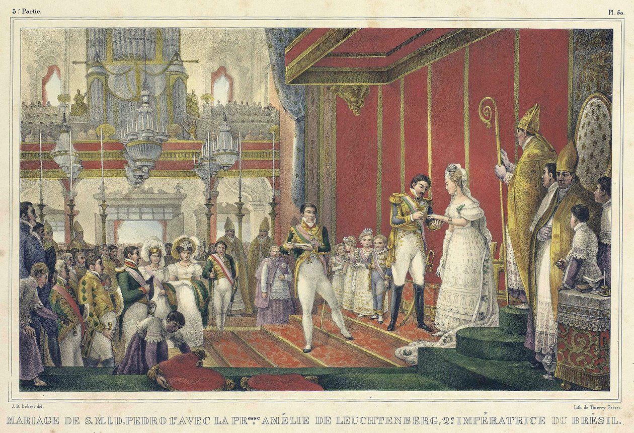 Svatba Amélie z Leuchtenbergu (Amelie de Leuchtenberg od Jean Baptiste Debret