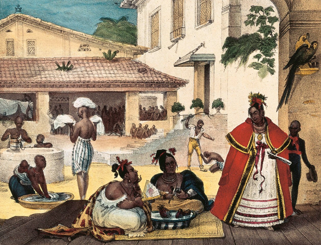 ženy Guarani, Interiér cikánského domu, Brazílie od Jean Baptiste Debret
