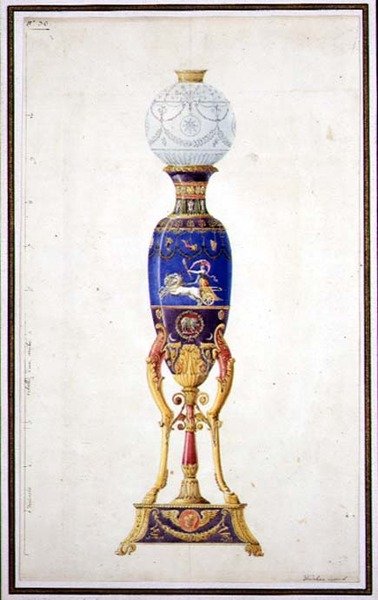 Design pro porcelánovou lampu od Jean Baptiste Dedeban