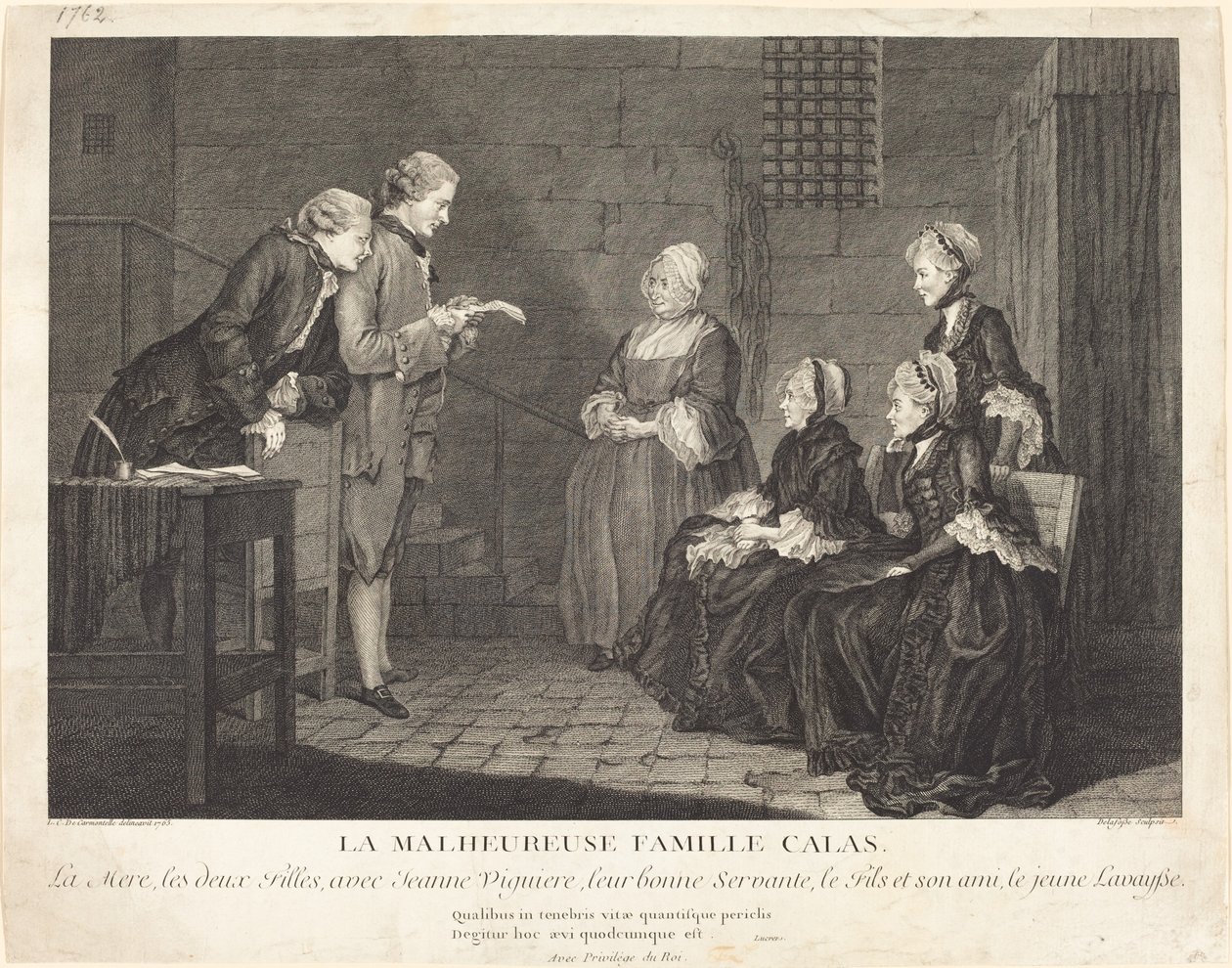 Nešťastná rodina Calasových od Jean Baptiste Delafosse, after Louis de Carrogis, called Carmontelle