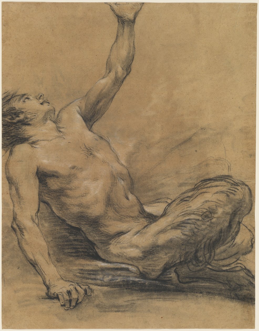 Sedící Satyr nakloněný dozadu [recto] od Jean Baptiste Deshays