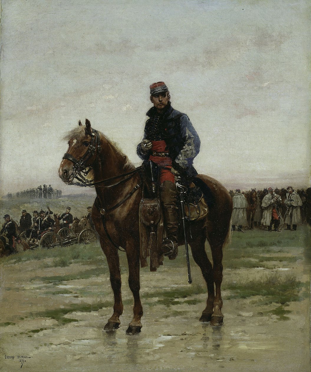 A Mounted Officer, 1877 od Jean Baptiste Edouard Detaille