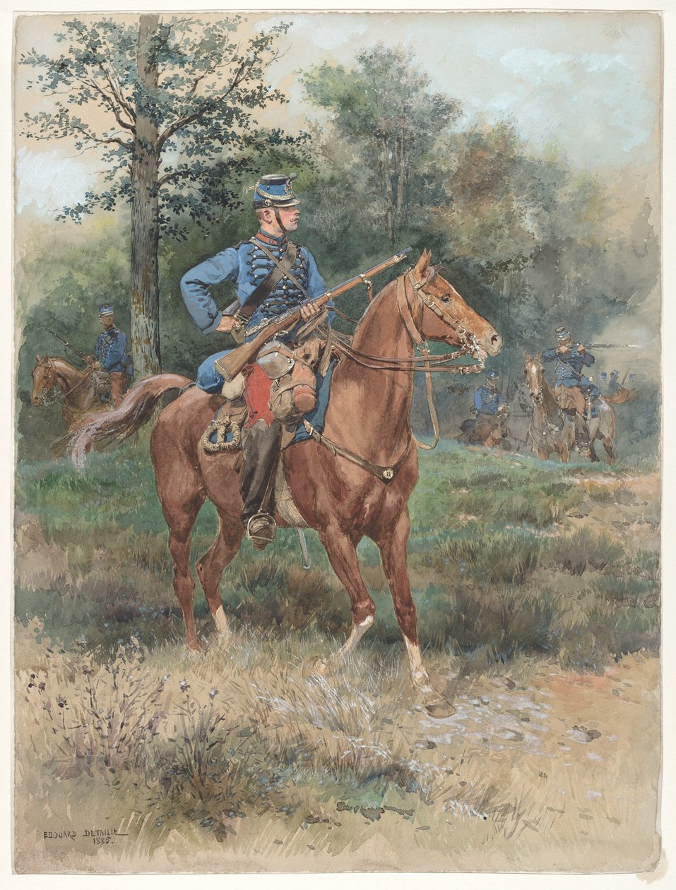 Lovec na koni od Jean Baptiste Edouard Detaille