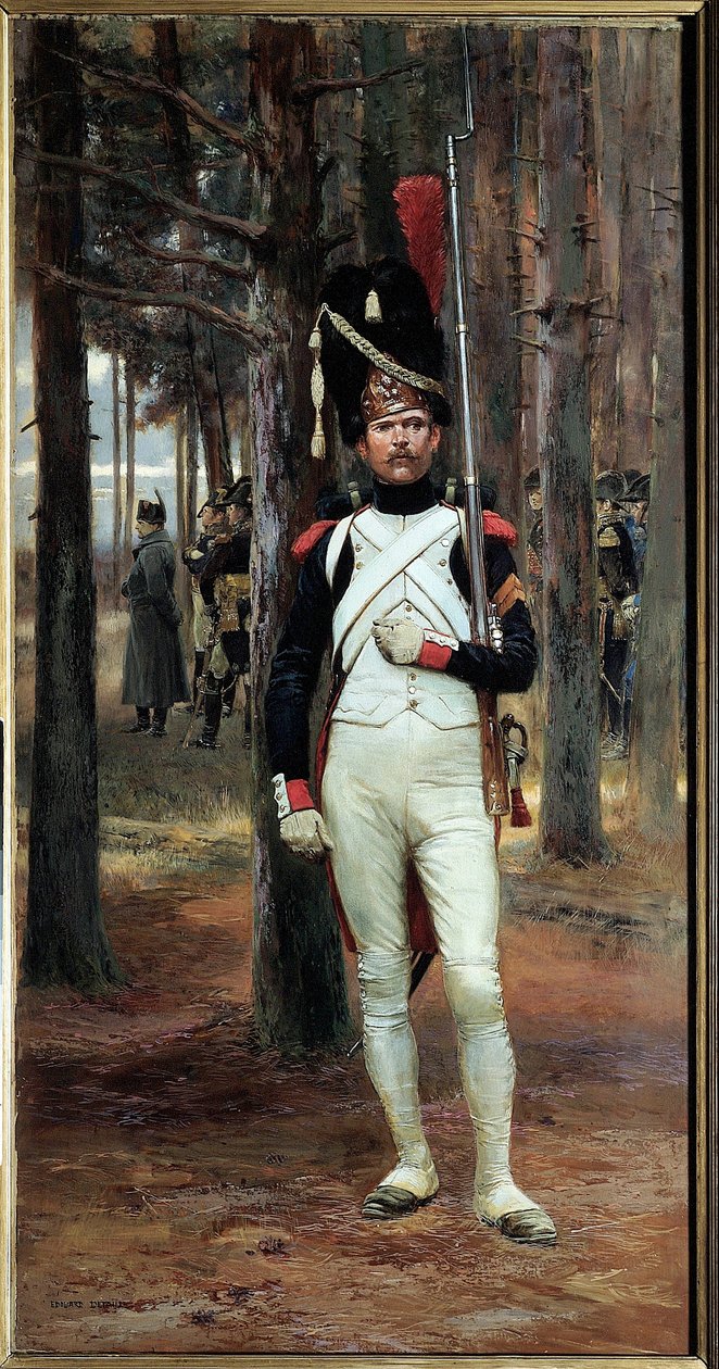 Granátník na nohou stráže Imperiale v roce 1806 Obraz Edouard Detaille (1848-1912) Sun. 1,10 X 0,58 m Paříž. Muzeum Armee od Jean Baptiste Edouard Detaille