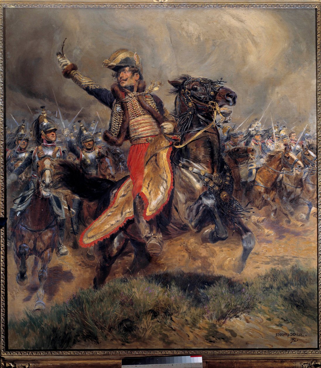 Napoleonská válka: „“ Poslední místo generála Antoina Charlese hraběte z Lasalle (1775-1809), zabitého ve Wagramu 6. července od Jean Baptiste Edouard Detaille