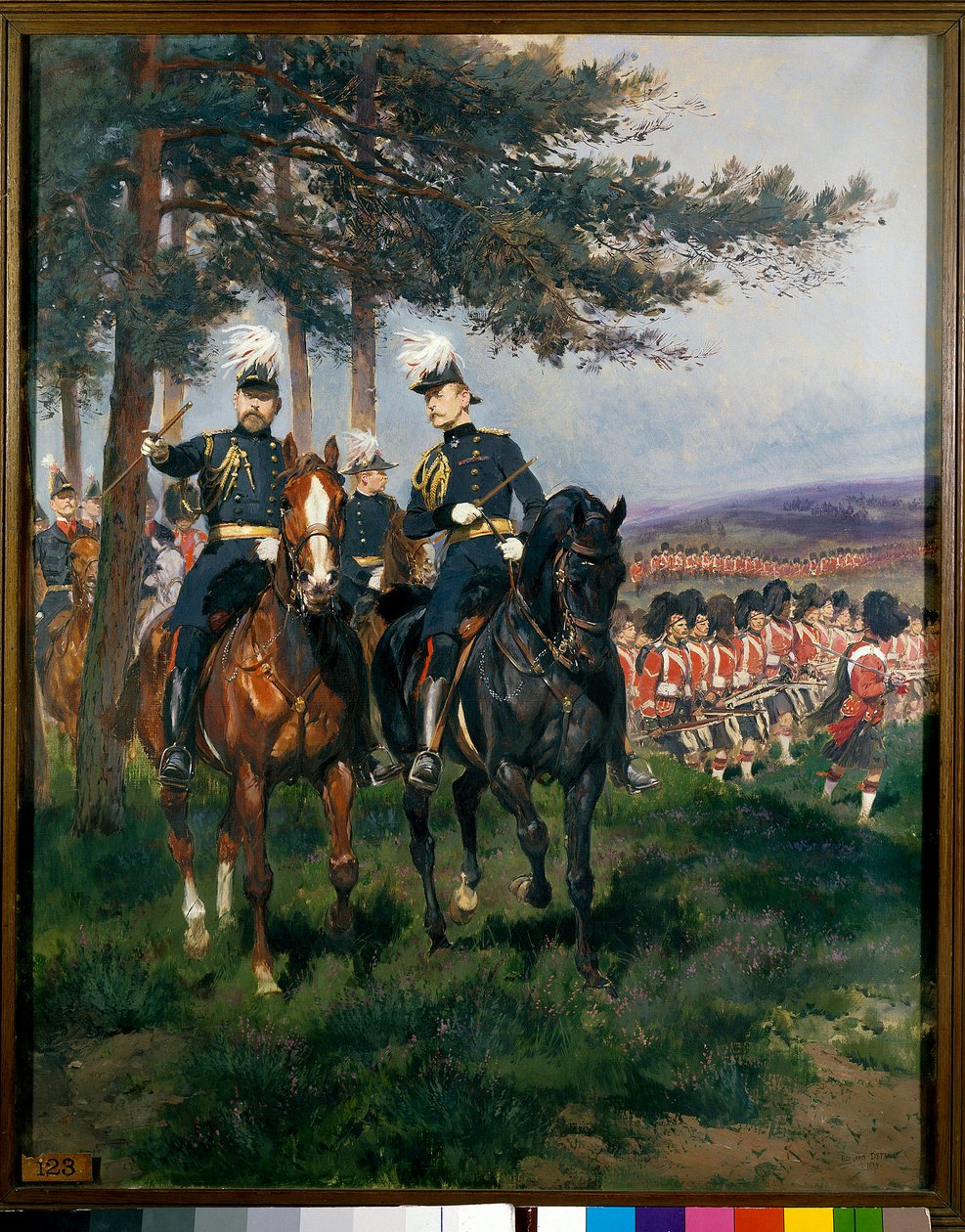 Princ z Walesu a vévoda Arthur z Connaughtu na manévrech Aldershot Akvarel Edouard Detaille (1848-1912) 1879 Paříž, Museum of the Armee od Jean Baptiste Edouard Detaille