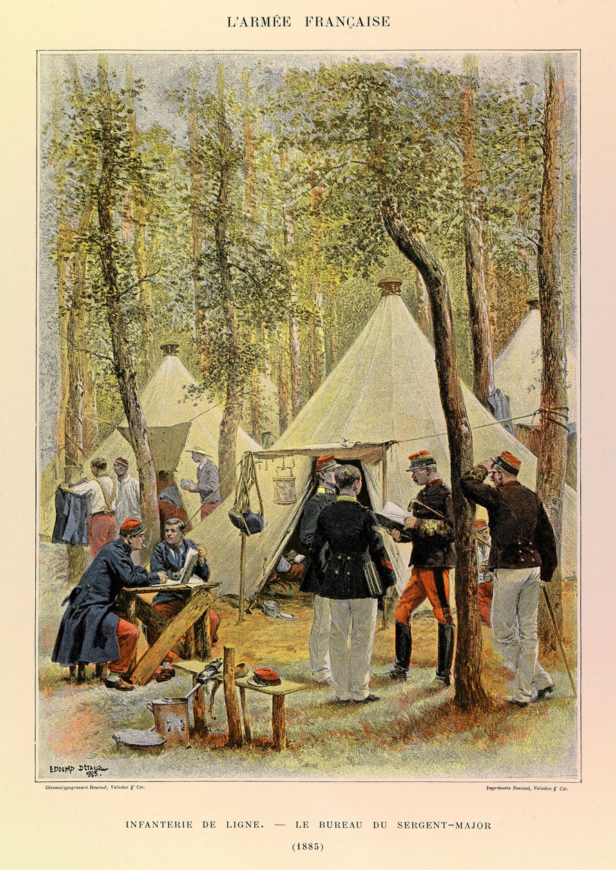 Typy a uniformy francouzské armády kapitána Julese Richarda, ilustrované Edouardem Detaillem (1848-1912): Line Infantry: The Sergeant Major