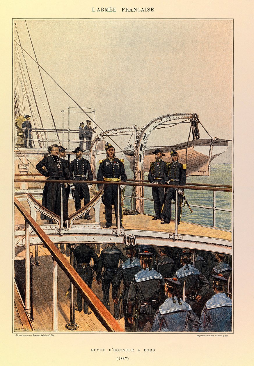 Typy a uniformy francouzské armády kapitána Julese Richarda, ilustrované Edouardem Detaillem (1848-1912): Marine: Revue d