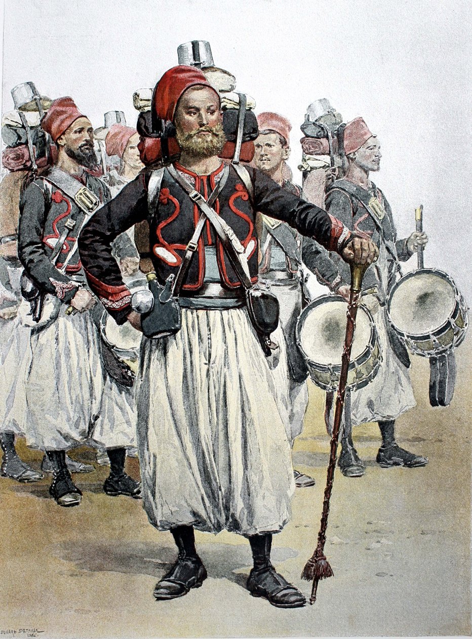 Zouave Drum major, severní Afrika od Jean Baptiste Edouard Detaille