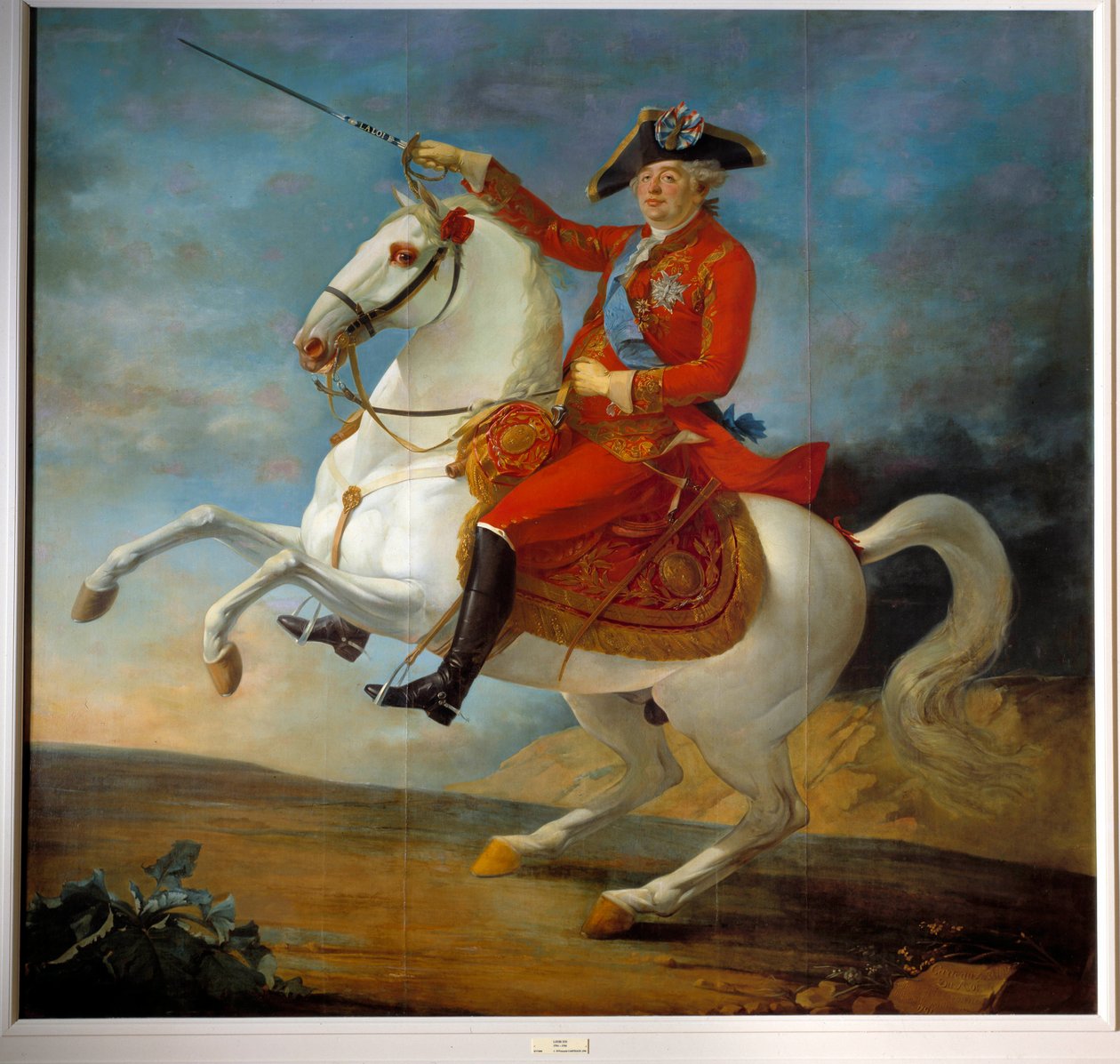 Jezdecký portrét Ludvíka XVI. (1754 - 1793). Obraz Jean Francois Carteaux (1751-1813) od Jean Baptiste Francois Carteaux
