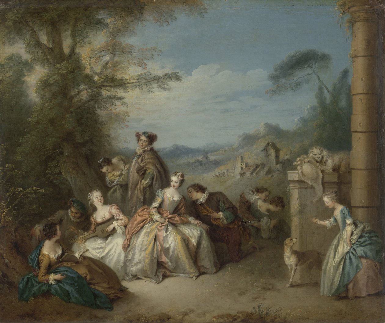Fête galante v krajině Galantní společnost v krajině od Jean Baptiste François Pater