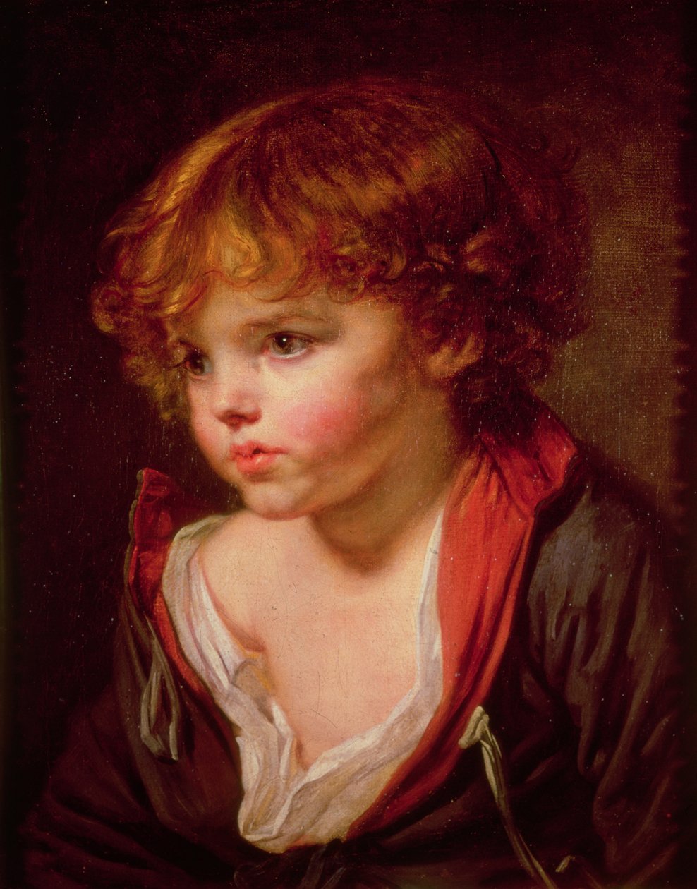 Blonďatý chlapec s otevřenou košilí od Jean Baptiste Greuze