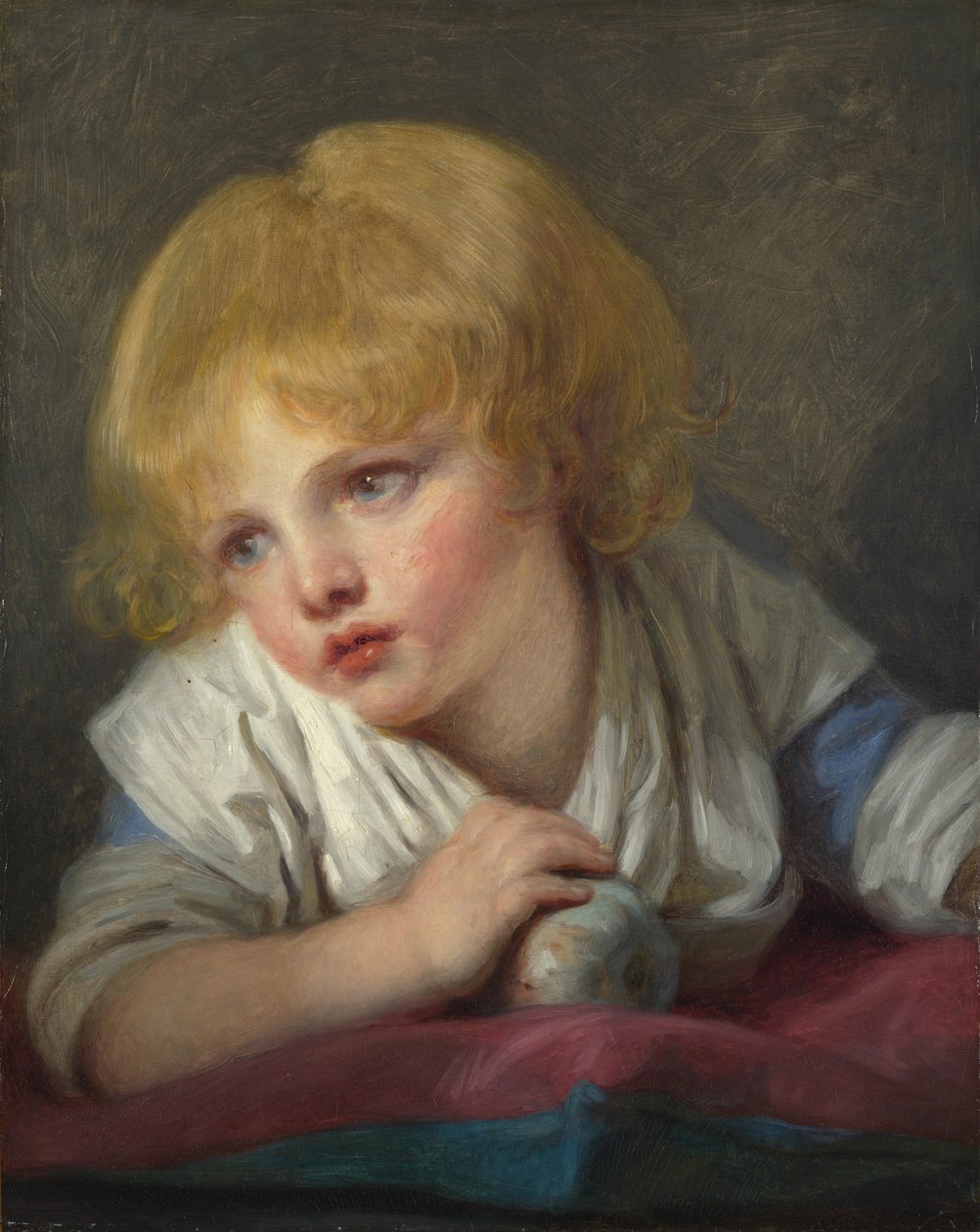 Dítě s jablkem, druhá polovina 18. století. od Jean Baptiste Greuze