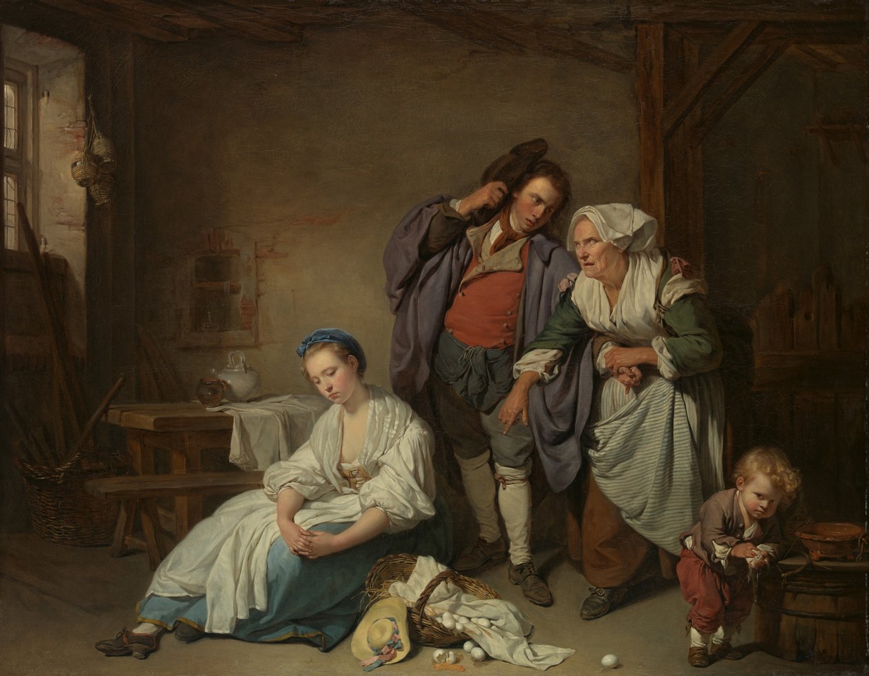 Rozbitá vejce, 1756 od Jean Baptiste Greuze