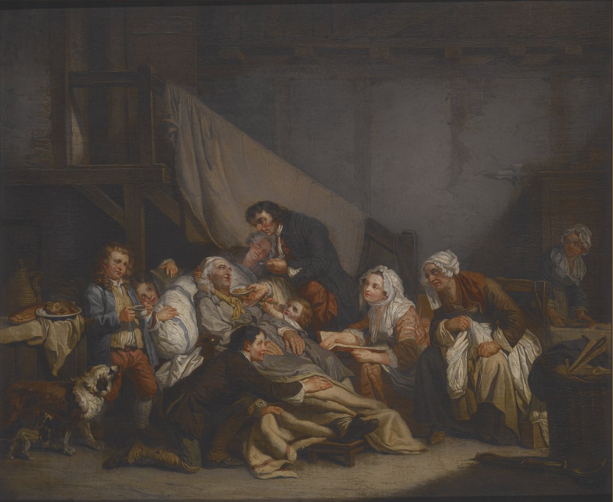 Smrt starého muže (olej na plátně) od Jean Baptiste Greuze