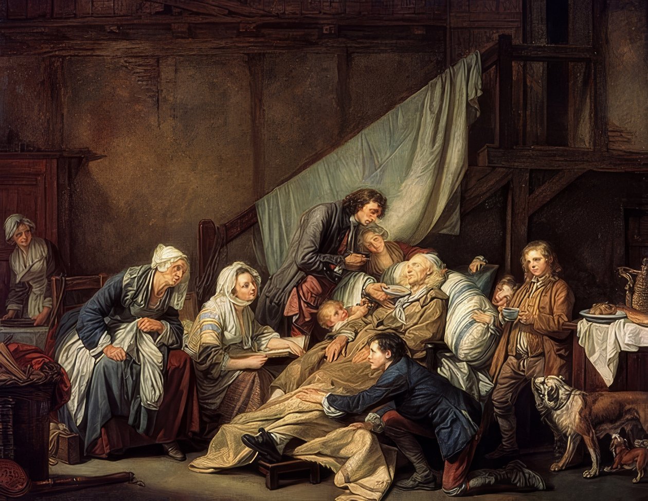 Plody dobrého vychování (Ochromený). 1763 od Jean Baptiste Greuze