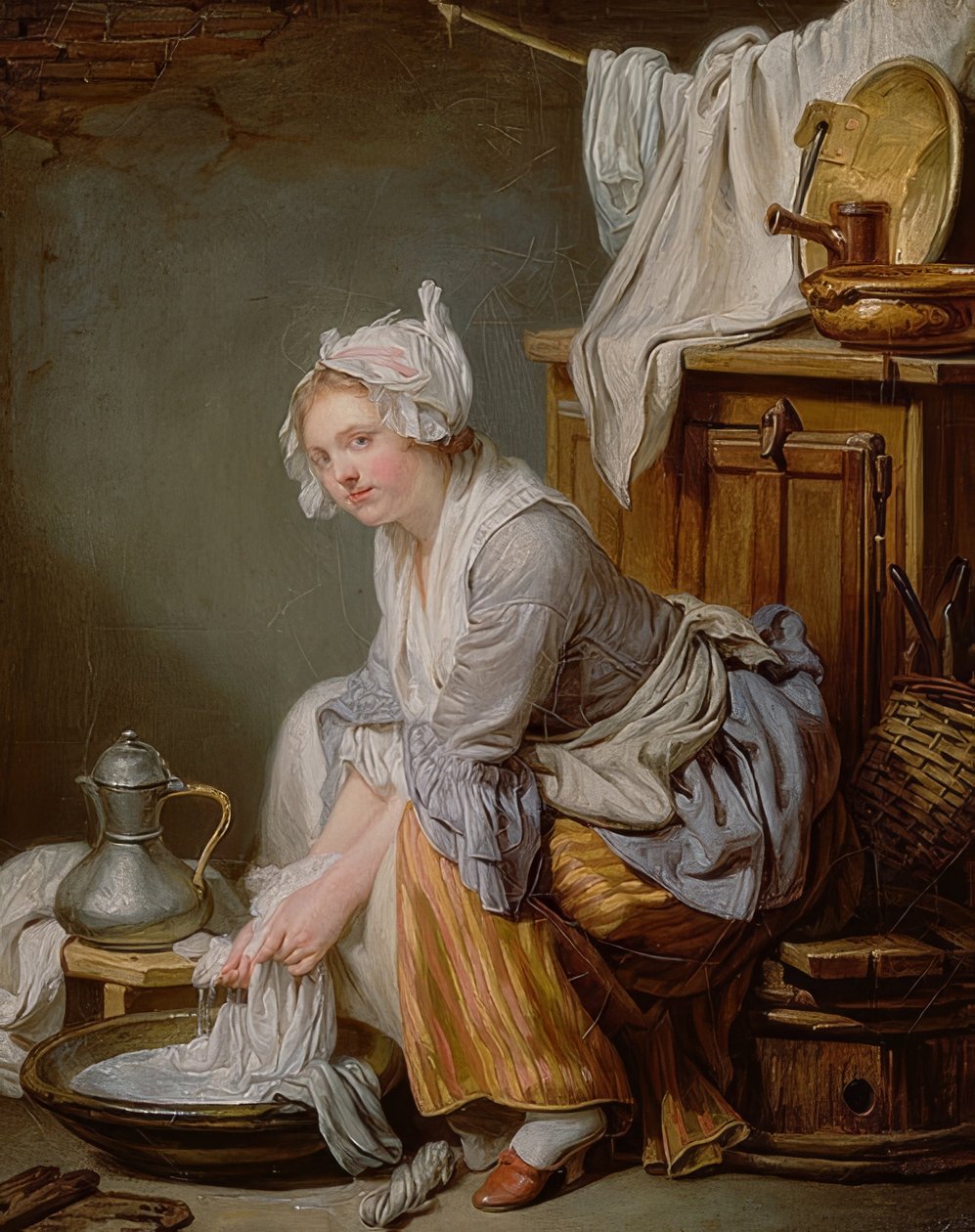 Prádelna (La Blanchisseuse). 1761 od Jean Baptiste Greuze