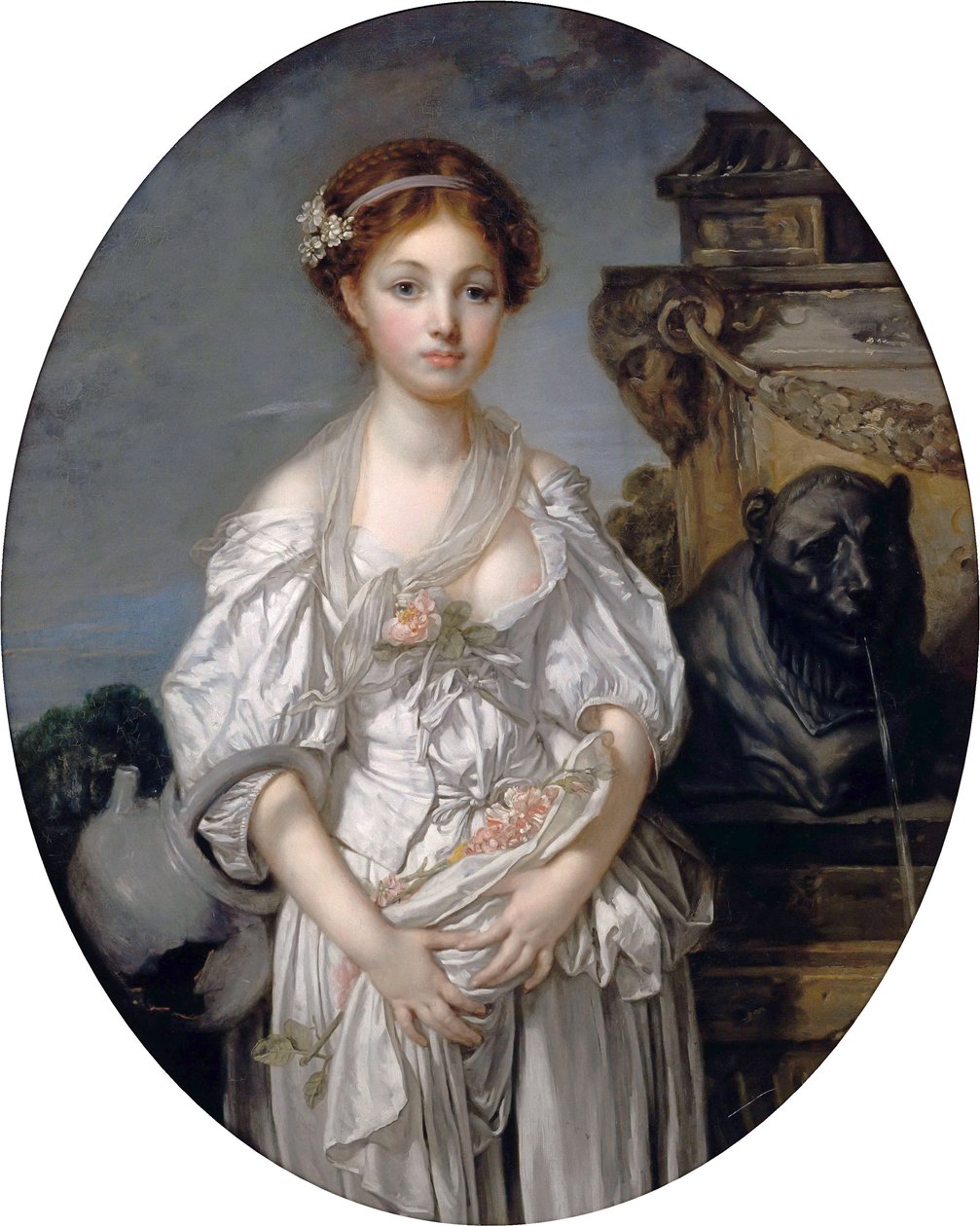 Francouzština:  La cruche cassée Rozbitý džbán od Jean Baptiste Greuze