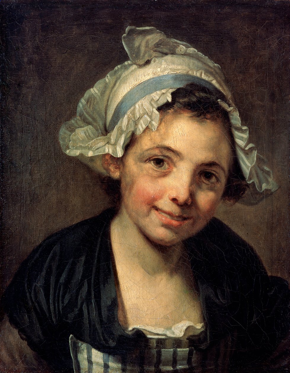 Dívka v čepici, 1760 od Jean Baptiste Greuze