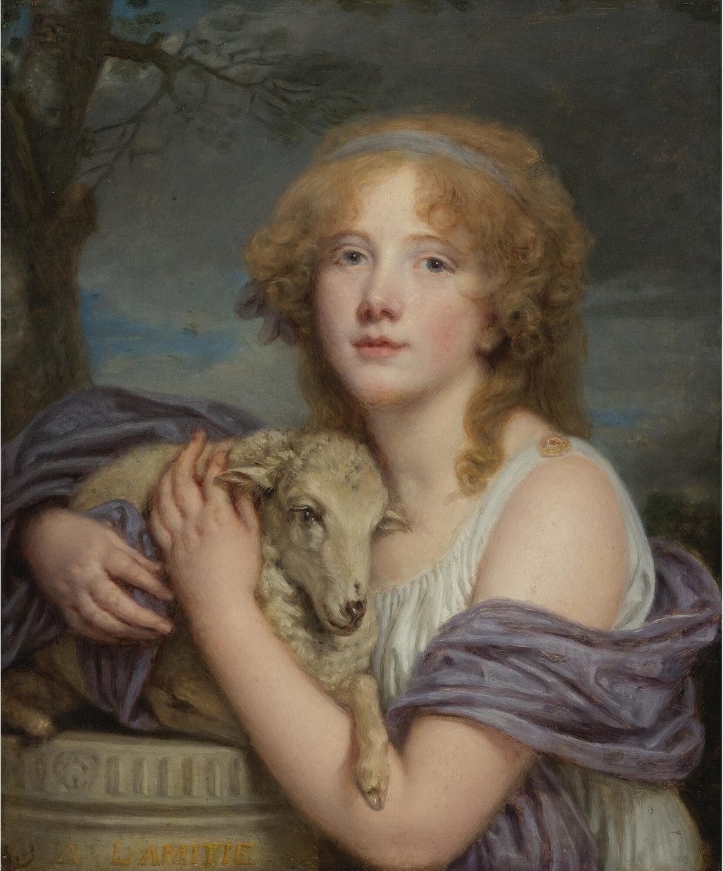 Dívka s jehnětem od Jean Baptiste Greuze
