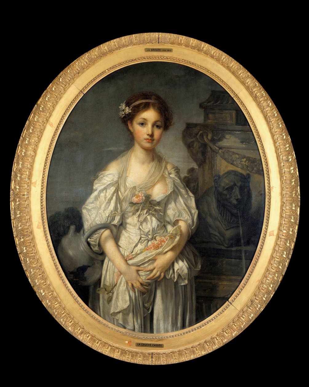 La juche cassee Obraz Jean Baptiste Greuze (1725-1805) 18. století Sun. 1,08x0,86m. od Jean Baptiste Greuze
