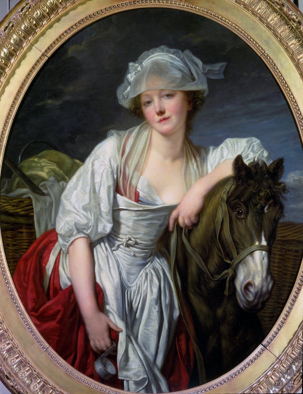 Obraz dojičky od Jean-Baptista (Jean Baptiste) Greuze (1725-1805) 1780 Ne. 106x86 cm Paříž, muzeum Louvre od Jean Baptiste Greuze