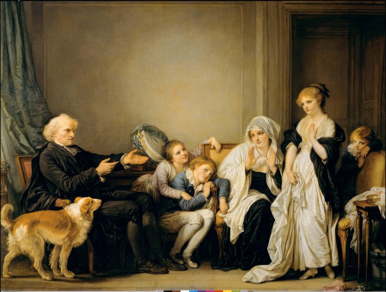 Vdova a její kněz od Jean Baptiste Greuze
