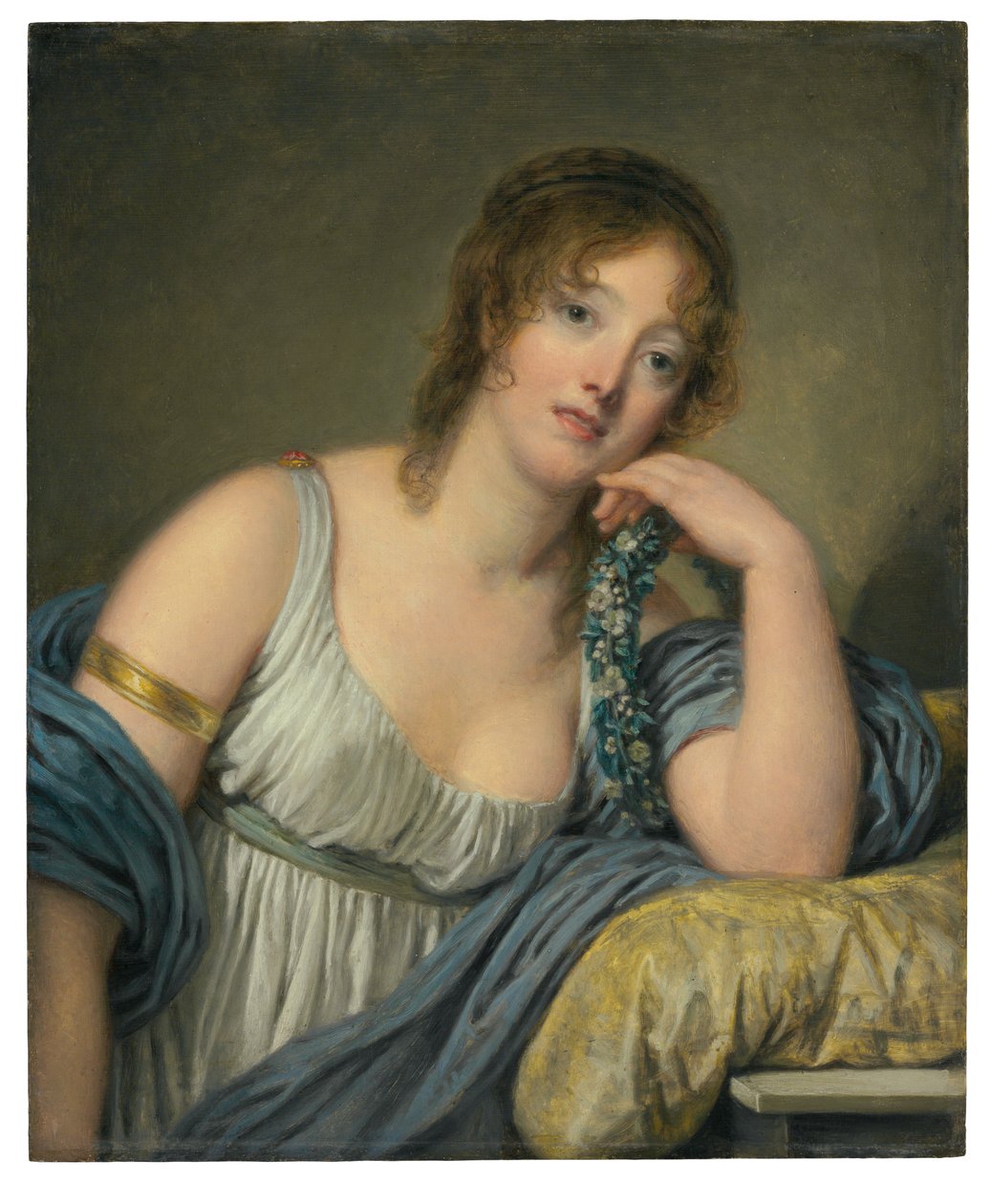 Portrét Jeanne Philiberte Ledoux (1767–1840), poloviční délka (olej na panelu) od Jean Baptiste Greuze