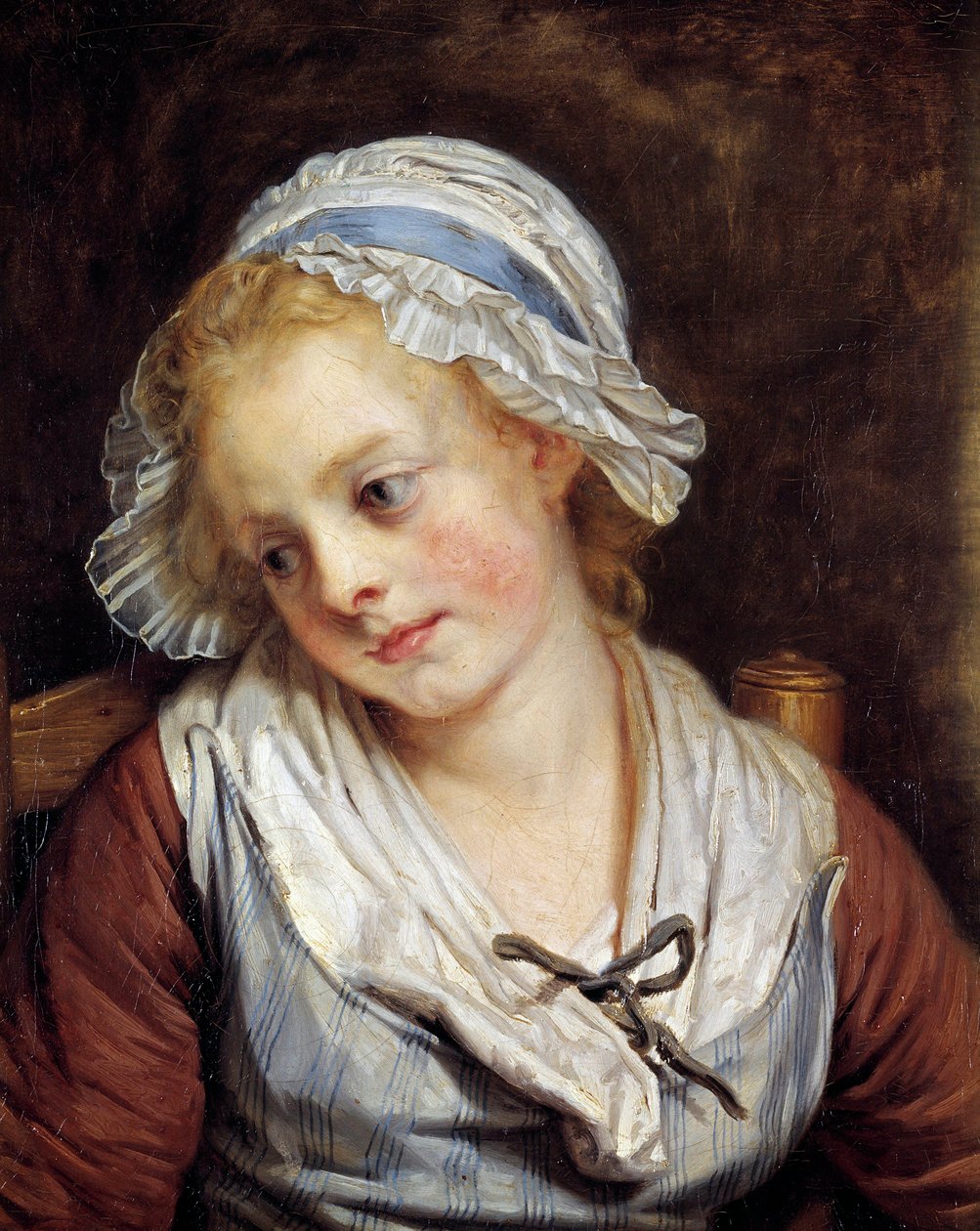 Portrét dívky Obraz Jean-Baptiste Greuze (1725-1805). 1765. Rozm. 0,45x0,37 m. Chantilly, Musee Conde - Portrét mladé dívky. Obraz Jean-Baptiste Greuze (1725-1805). 1765. 0,45 x 0,37 m. Conde Museum, Chantilly, Francie od Jean Baptiste Greuze