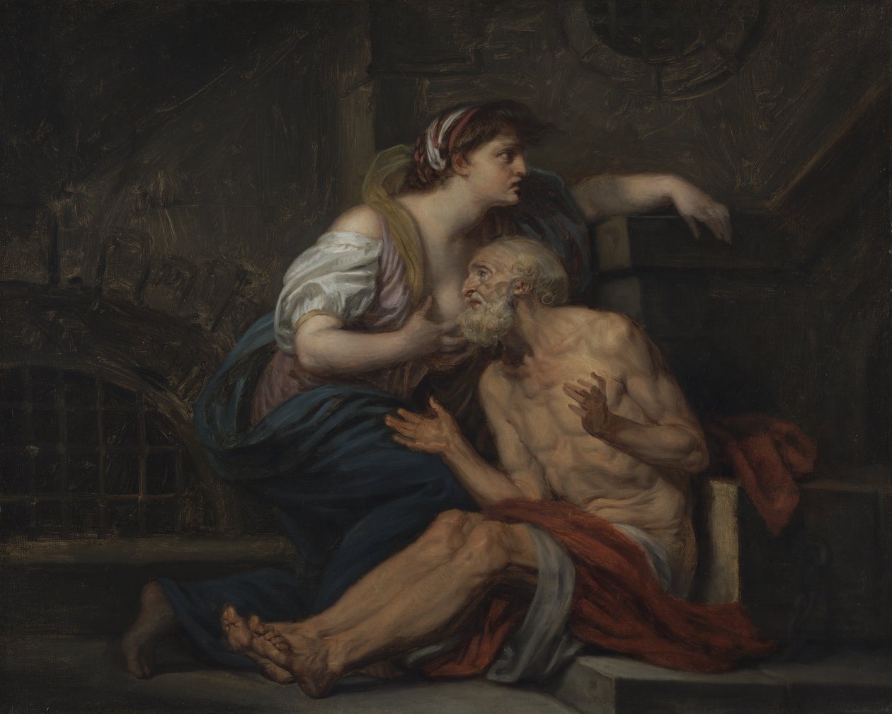 Simon and Pero, Roman Charity, c.1767 (olej na plátně) od Jean Baptiste Greuze