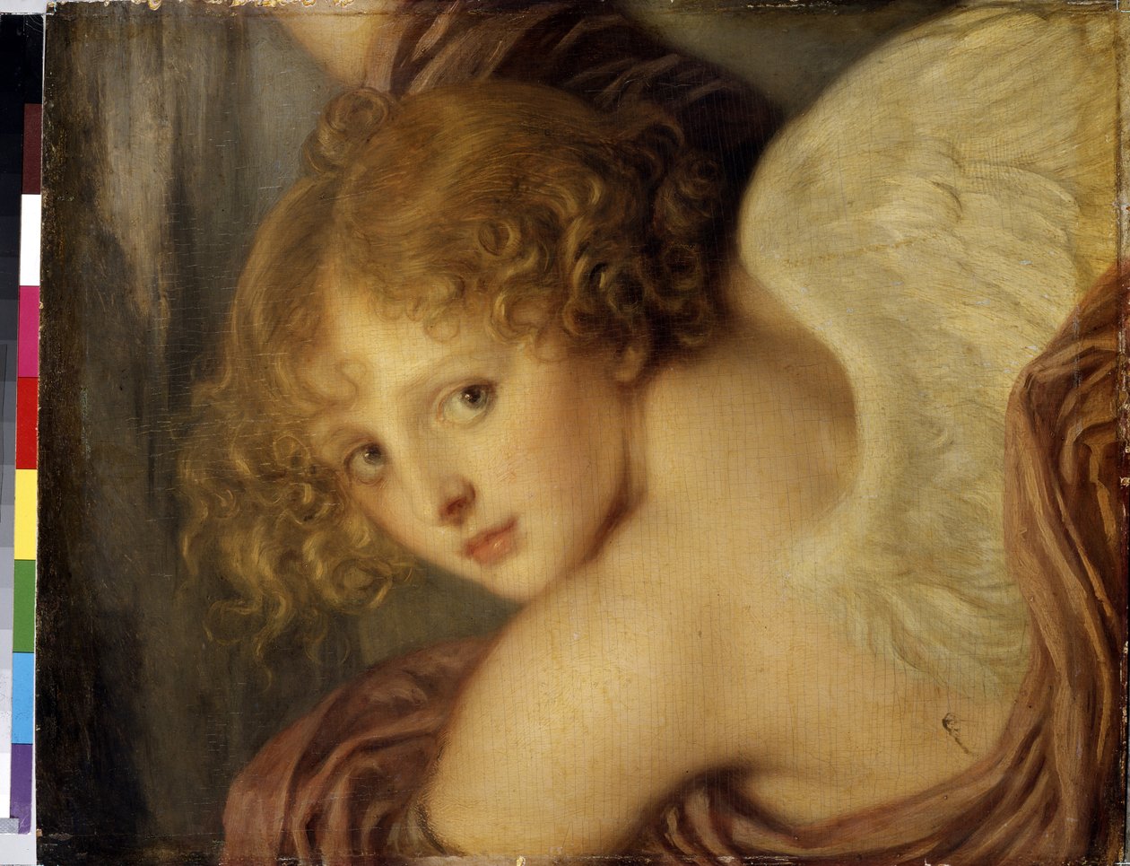 ""Tete de cupidon"" (Amorova hlava) Obraz Jean Baptiste Greuze (1725-1805) 1786 Ermitážní muzeum Petrohrad od Jean Baptiste Greuze