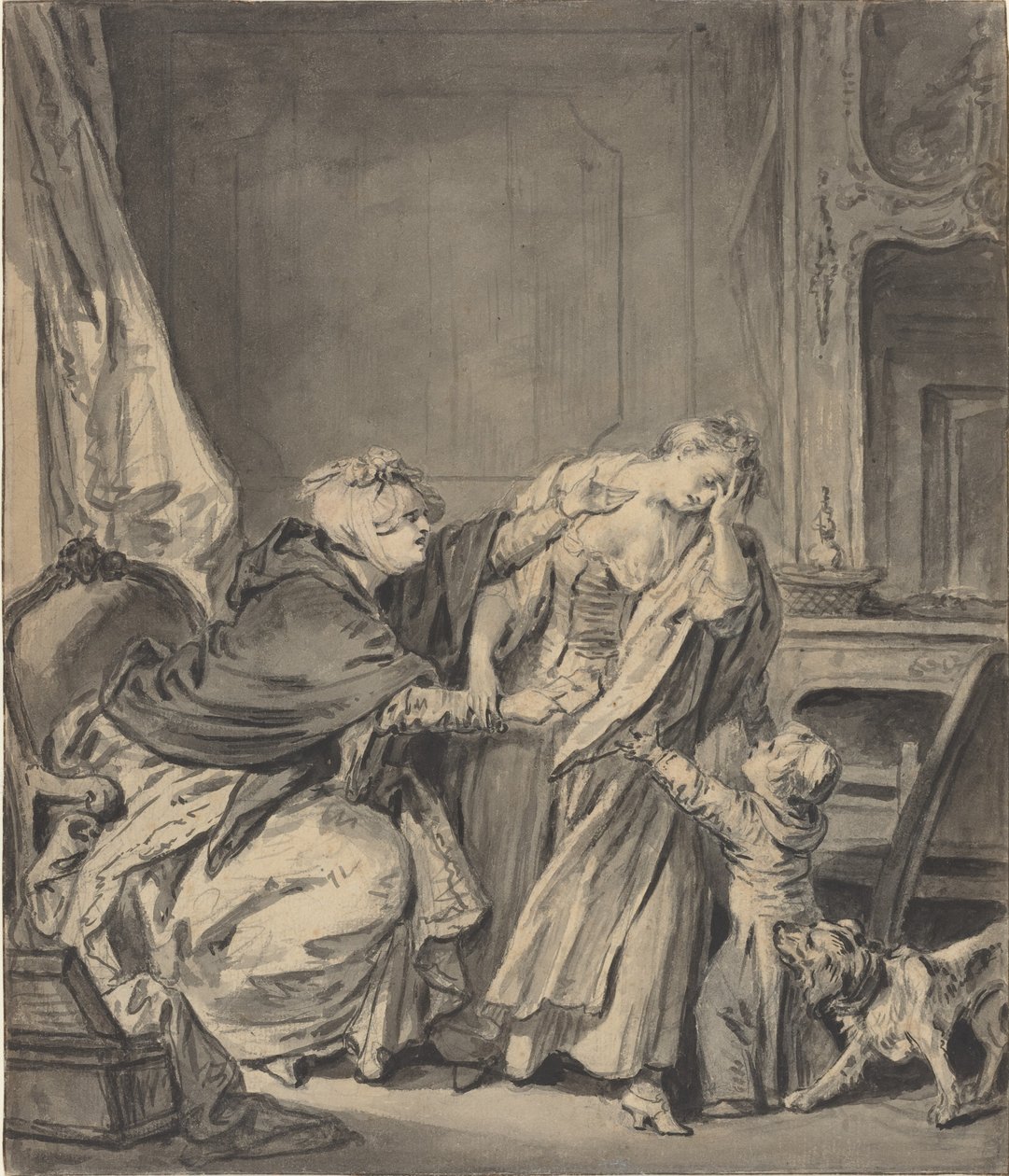 Naštvaná matka od Jean Baptiste Greuze