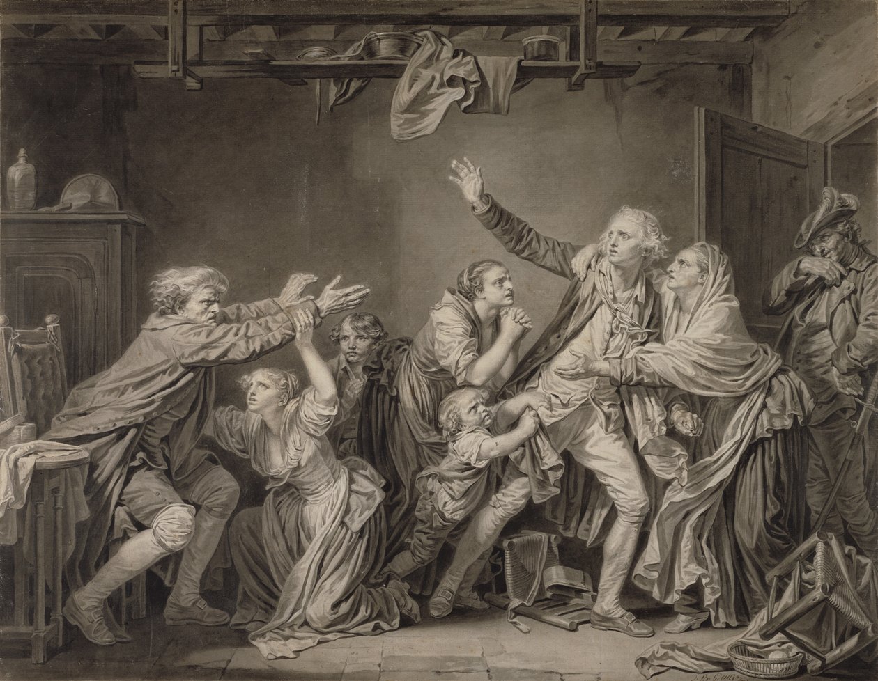 Otcovo prokletí: Nevděčný syn od Jean Baptiste Greuze