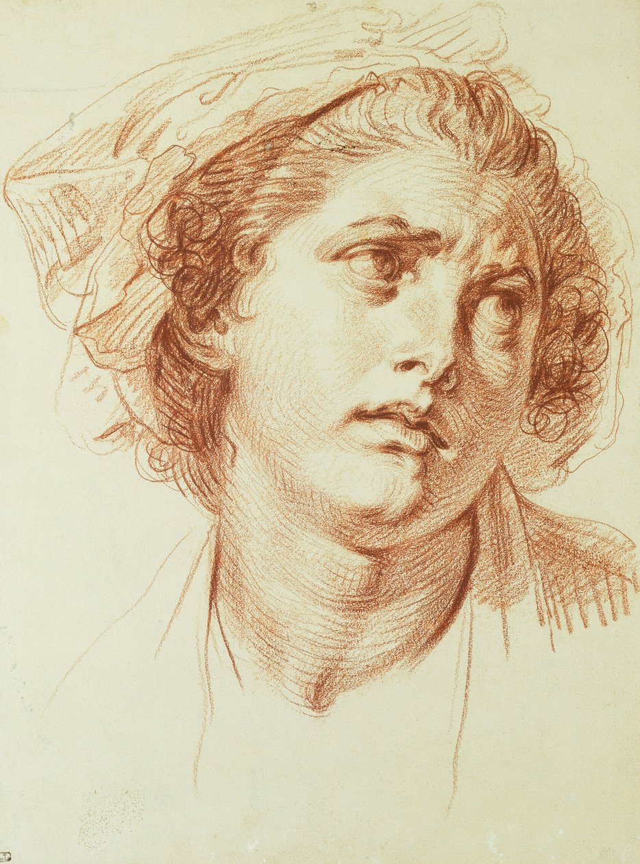 Hlava ženy hledící doprava, od Jean Baptiste Greuze