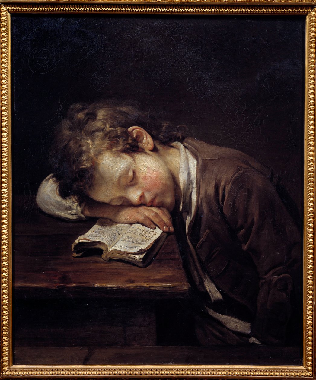 Malý líný. Portrét mladého chlapce, který zabil svou knihu. Obraz Jean Baptiste Greuze (1725-1805) od Jean Baptiste Greuze