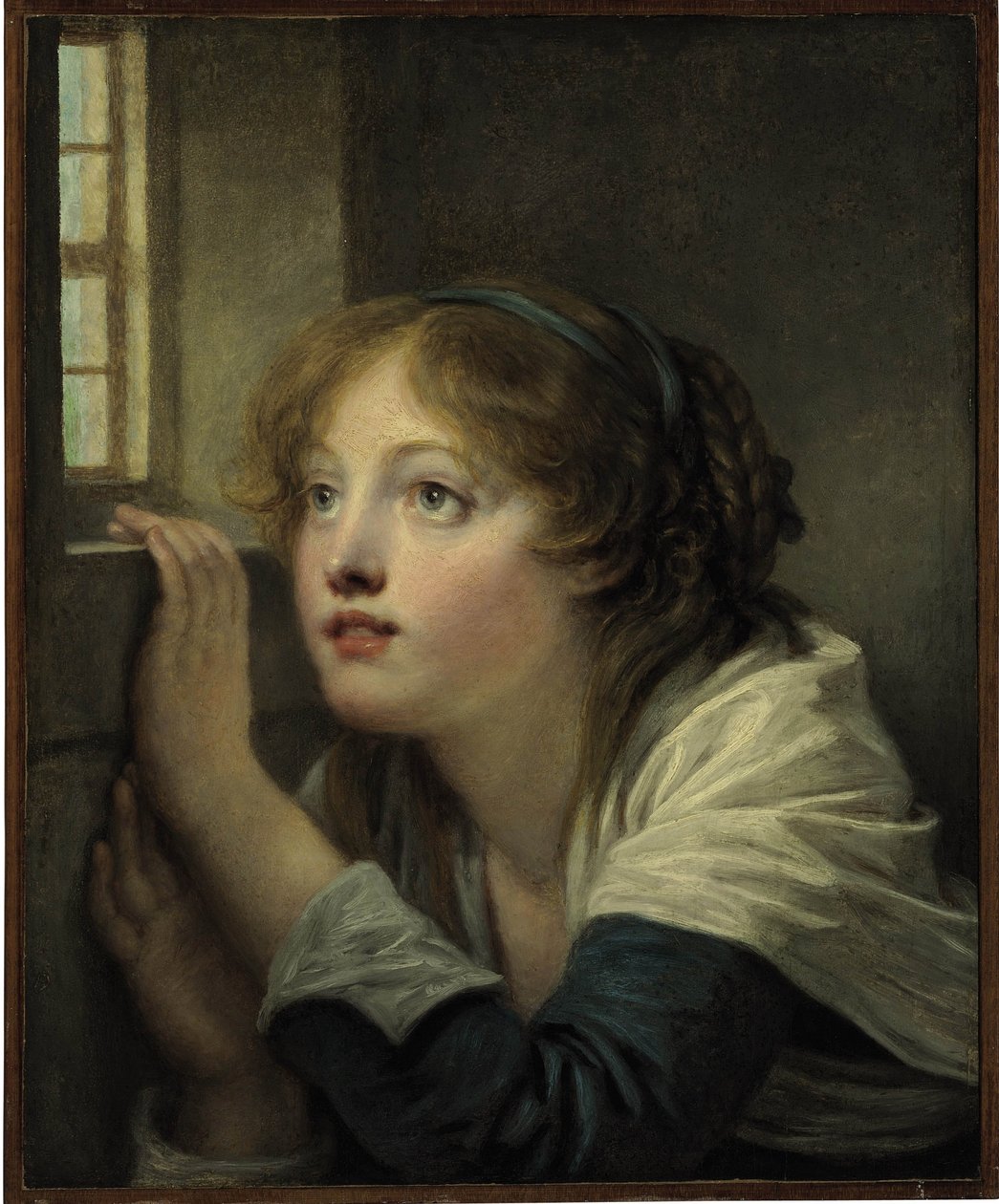 Mladá dívka u okna od Jean Baptiste Greuze