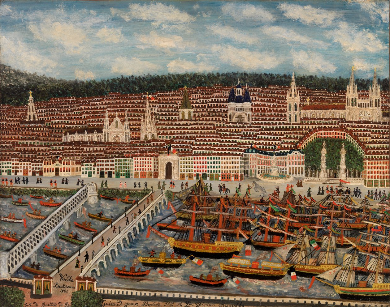 Pohled na Bordeaux, 1884 od Jean Baptiste Guiraud