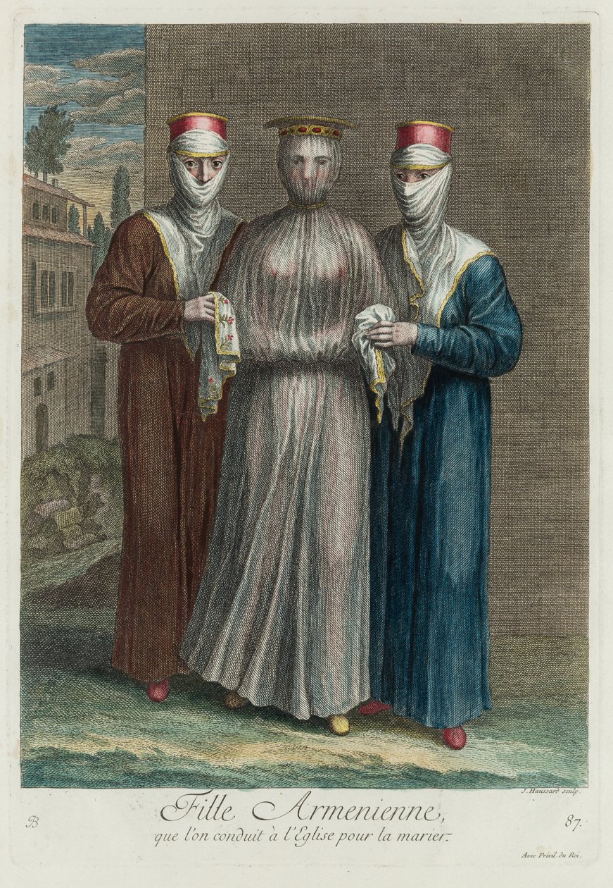 Arménská nevěsta před svatbou, 1714. od Jean Baptiste Haussard