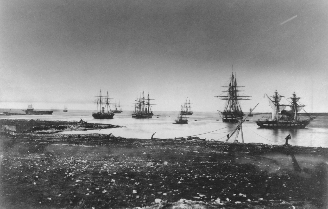 Krymská válka, francouzská eskadra, vstup do přístavu, 1855 od Jean Baptiste Henri Durand Brager