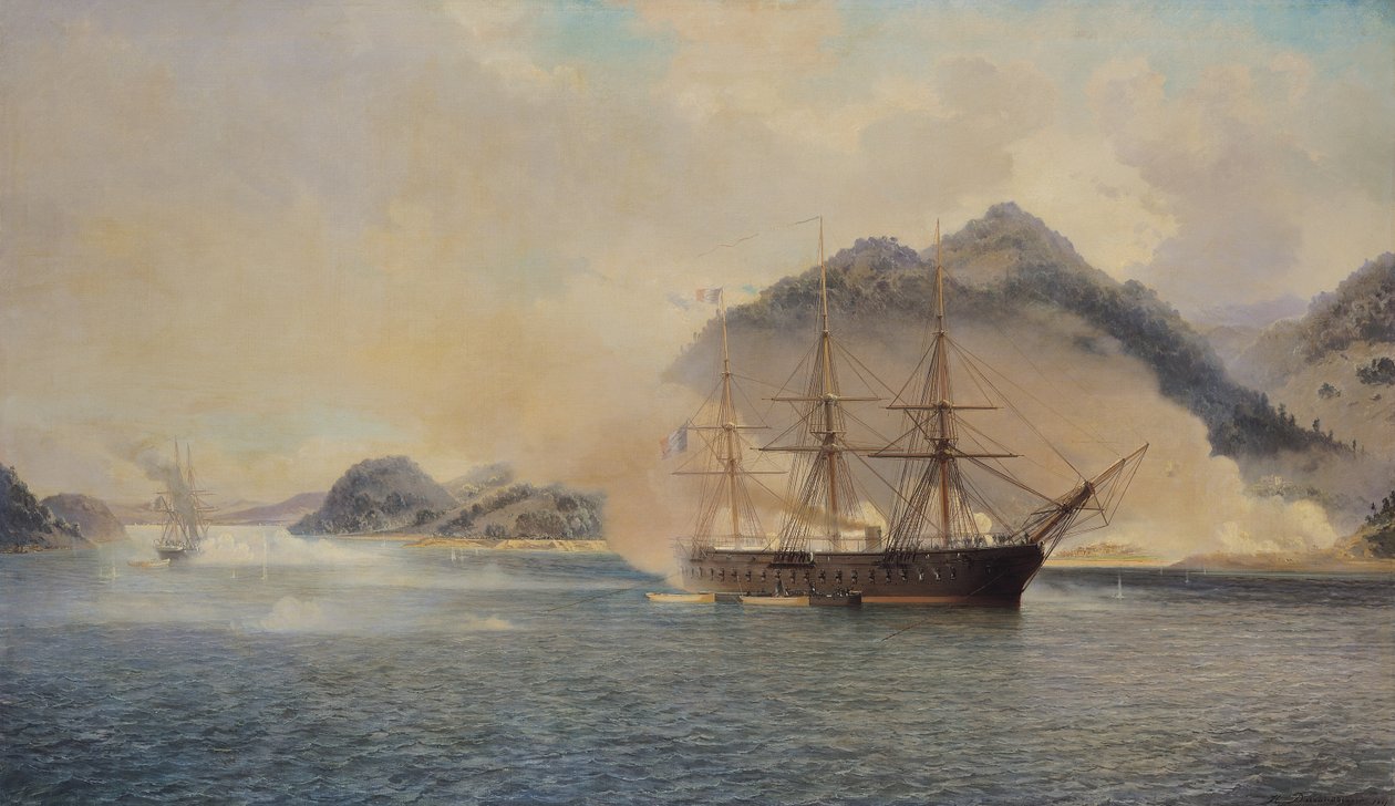 Námořní bitva u Šimonosekijského průlivu, 20. července 1863, 1865 od Jean Baptiste Henri Durand Brager